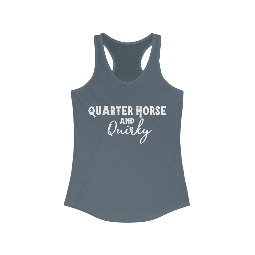 Quarter Horse & Quirky Racerback Tank Horse Color Shirts Printify XS Solid Indigo 