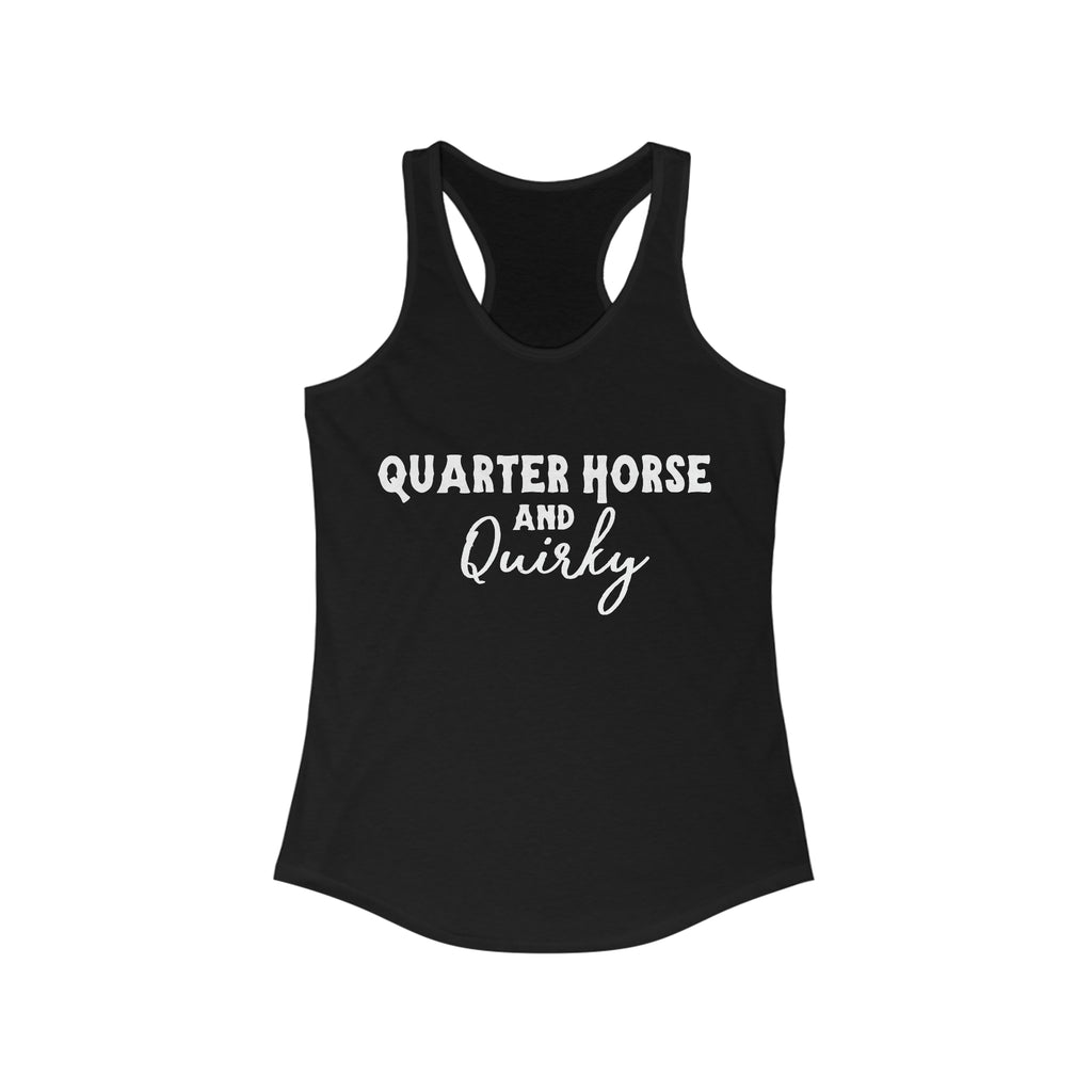 Quarter Horse & Quirky Racerback Tank Horse Color Shirts Printify XS Solid Black 