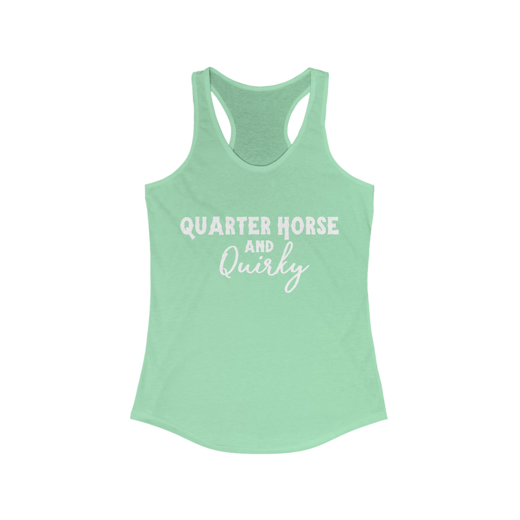 Quarter Horse & Quirky Racerback Tank Horse Color Shirts Printify XS Solid Mint 