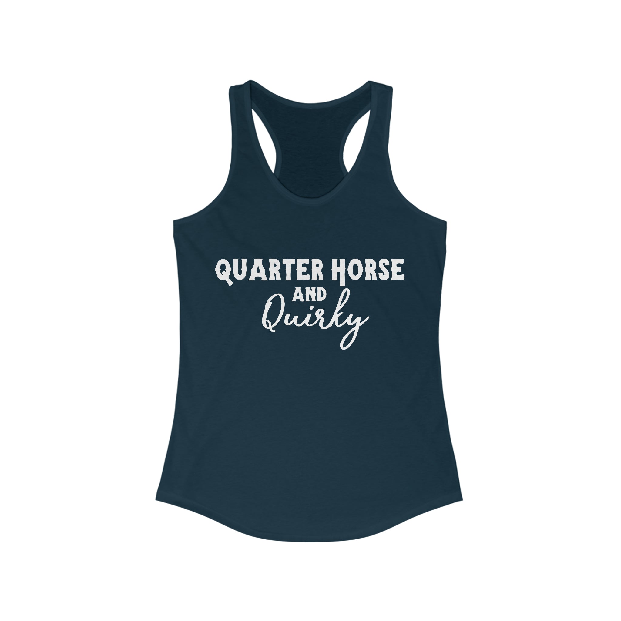 Quarter Horse & Quirky Racerback Tank Horse Color Shirts Printify XS Solid Midnight Navy