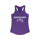 Quarter Horse & Quirky Racerback Tank Horse Color Shirts Printify XS Solid Purple Rush 