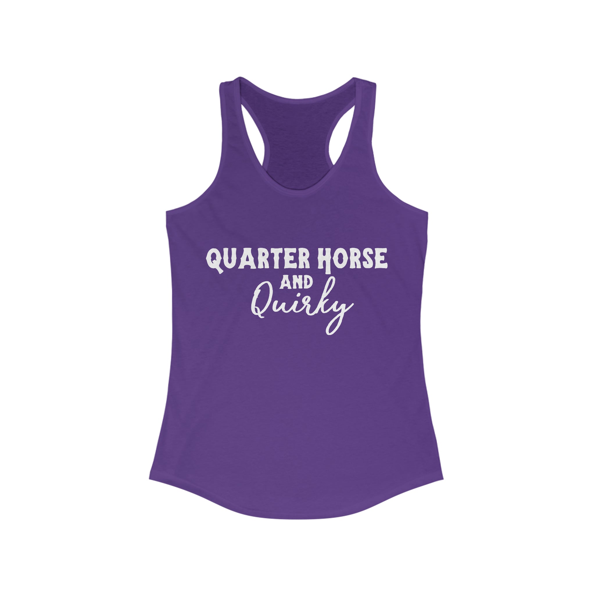 Quarter Horse & Quirky Racerback Tank Horse Color Shirts Printify XS Solid Purple Rush 
