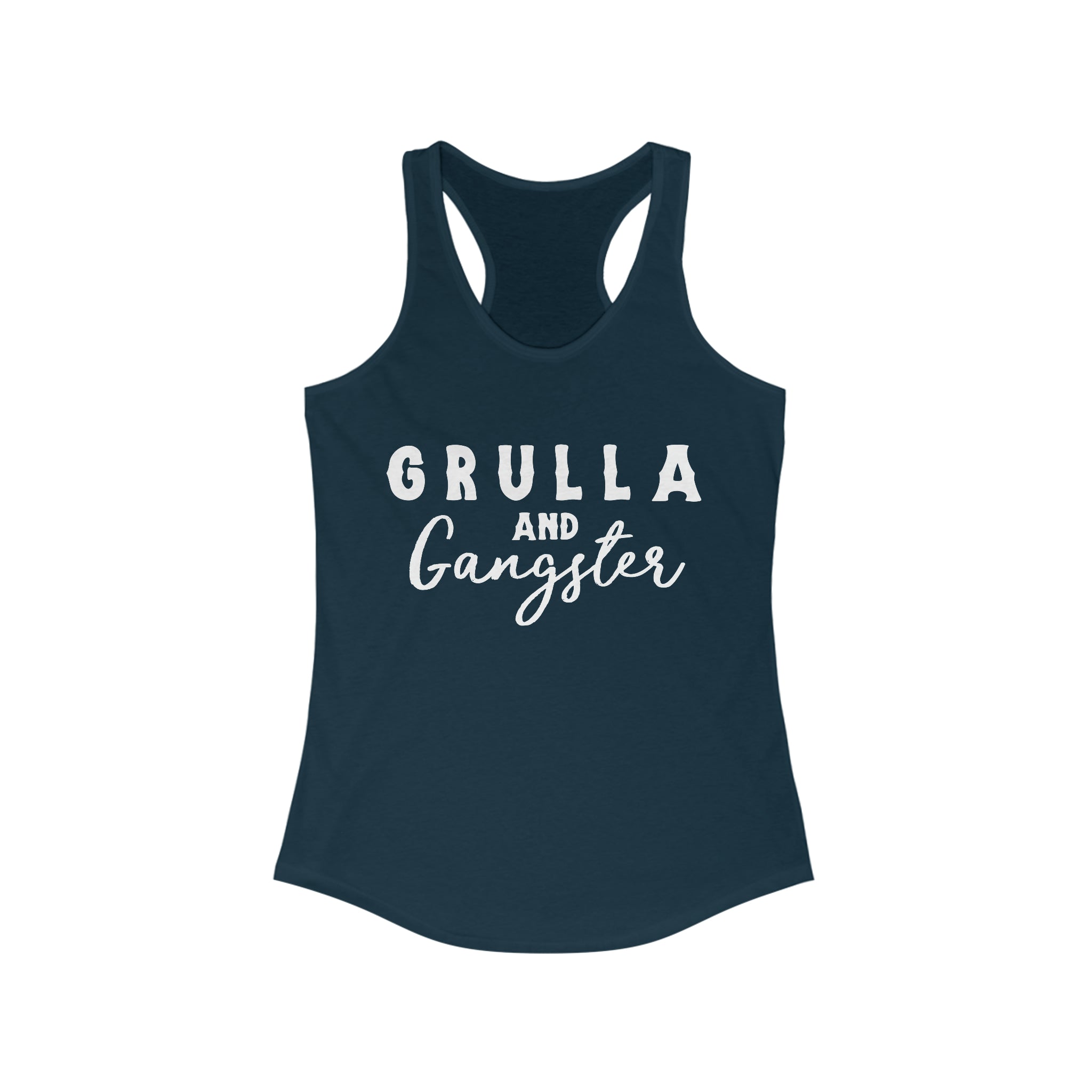 Grulla & Gangster Racerback Tank Horse Color Shirts Printify XS Solid Midnight Navy 