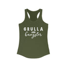 Grulla & Gangster Racerback Tank Horse Color Shirts Printify XS Solid Military Green