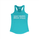 Gray Mares Break Souls Tank Top Tank Top The Cinchy Cowgirl - Print XS Solid Tahiti Blue