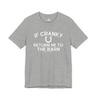 If Cranky Return Me To The Barn Short Sleeve Tee T-Shirt The Cinchy Cowgirl - Print Athletic Heather XS