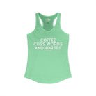 Coffee, Cuss Words And Horses Tank Top Tank Top The Cinchy Cowgirl - Print XS Solid Mint