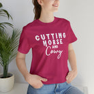 Cutting Horse & Cowy Short Sleeve Tee Horse Riding Discipline Tee Printify Berry XS 