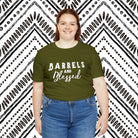 Barrels & Blessed Short Sleeve Tee Horse Riding Discipline Tee Printify   