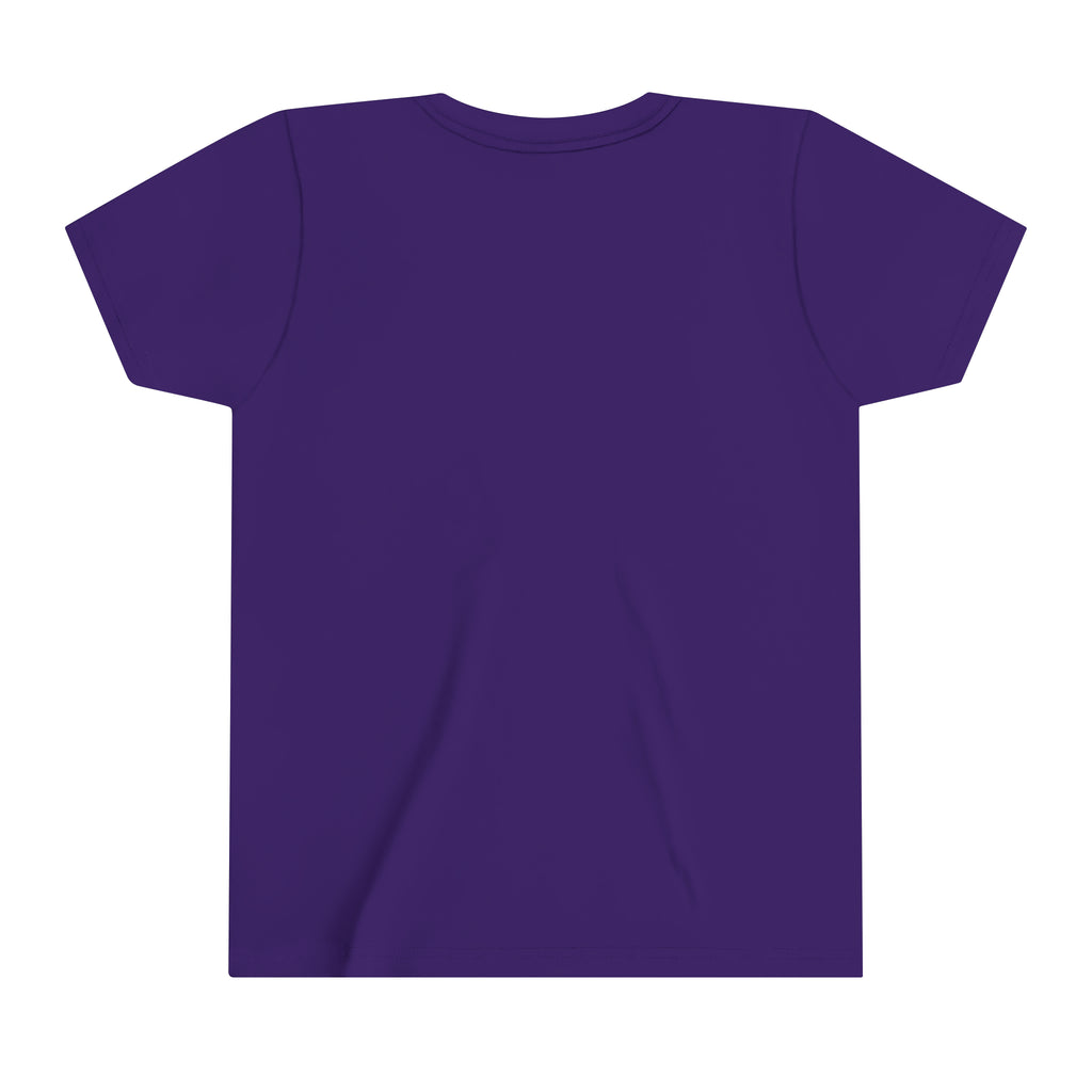 Western purple backside youth short sleeve with white lettering that reads "Appaloosa & Ambiguous".
