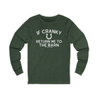 If Cranky Return Me To The Barn Long Sleeve Tee Long-sleeve The Cinchy Cowgirl - Print S Heather Forest
