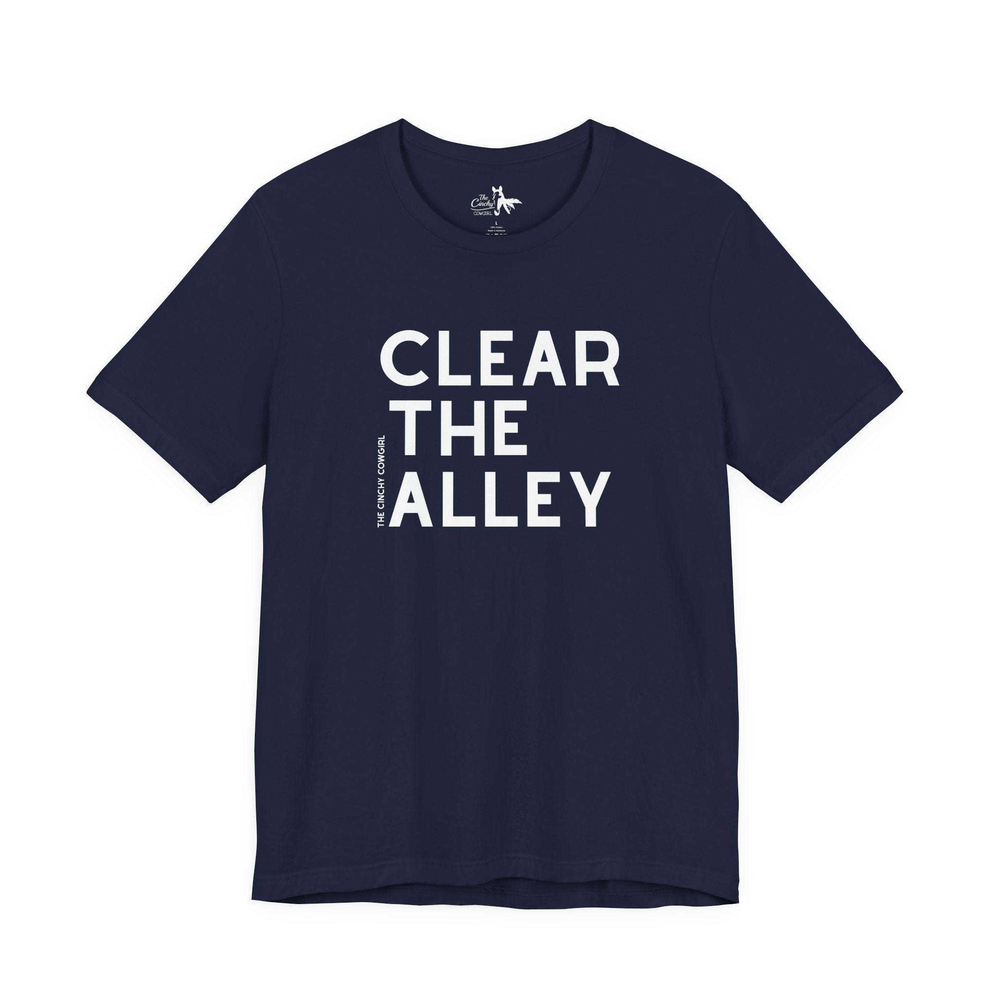 Clear The Alley Short Sleeve Tee Graphic Tee The Cinchy Cowgirl - Print Navy XS