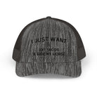 Embroidered I Just Want To Eat Tacos & Ride My Horse Trucker Hat Embroidered TCC Hat The Cinchy Cowgirl - Print Dark Heather Grey