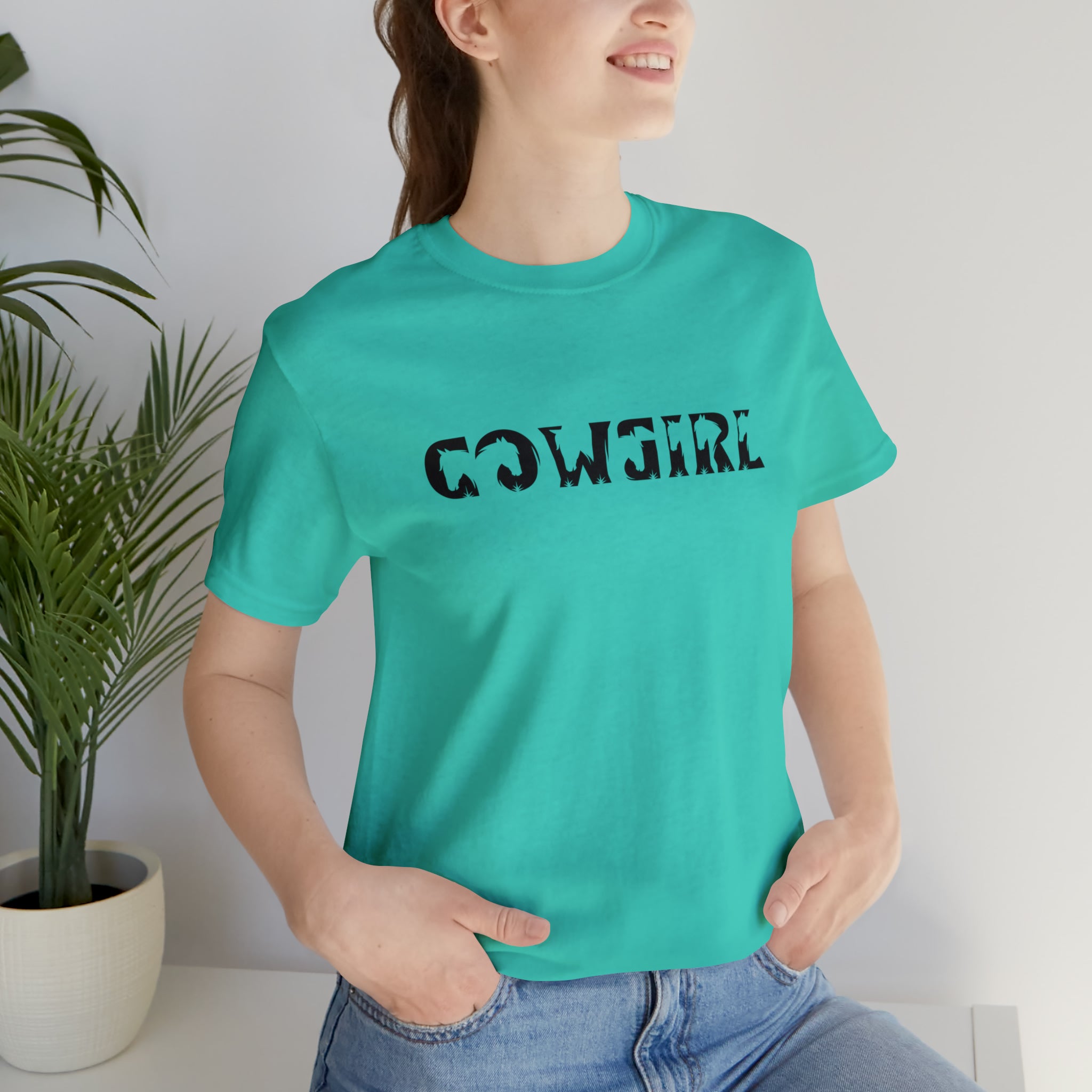 Cowgirl Short Sleeve Tee tcc graphic tee Printify Teal XS