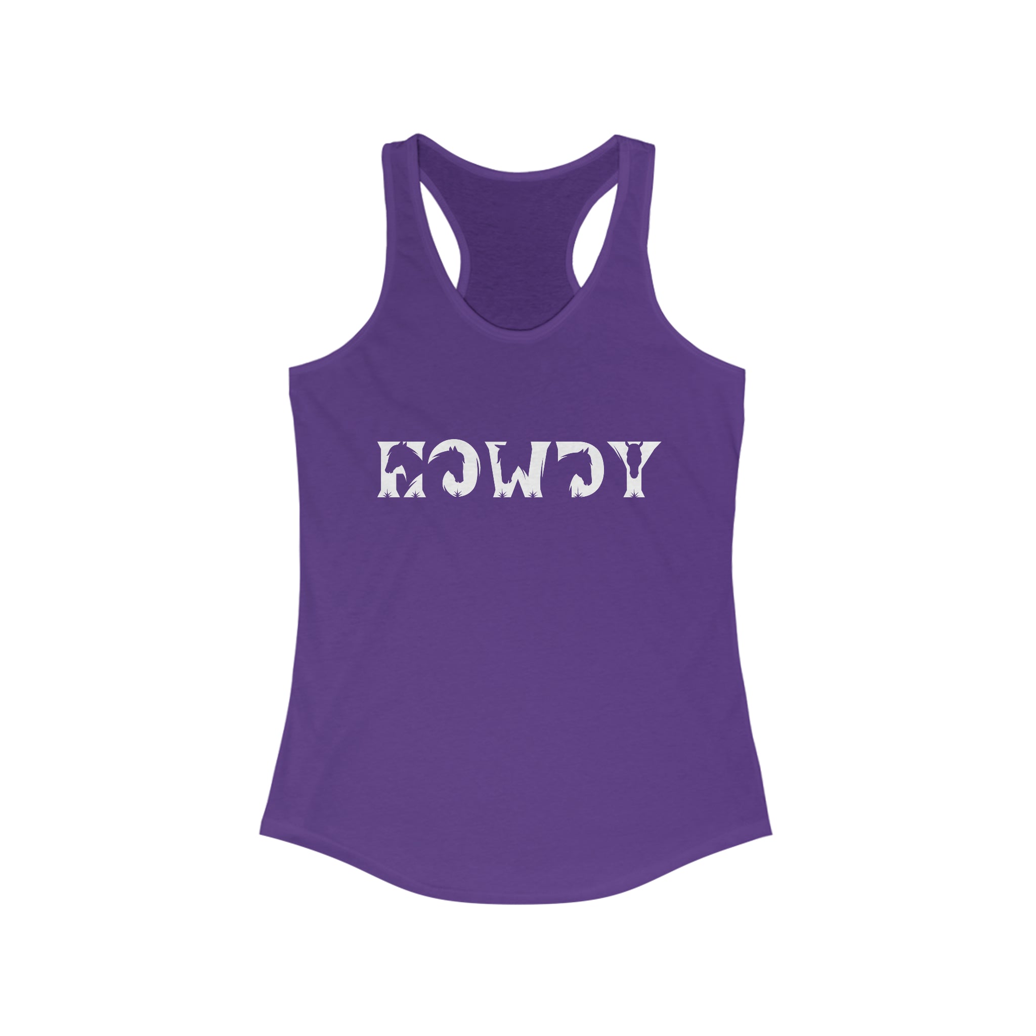 Howdy Racerback Tank tcc graphic tee Printify XS Solid Purple Rush