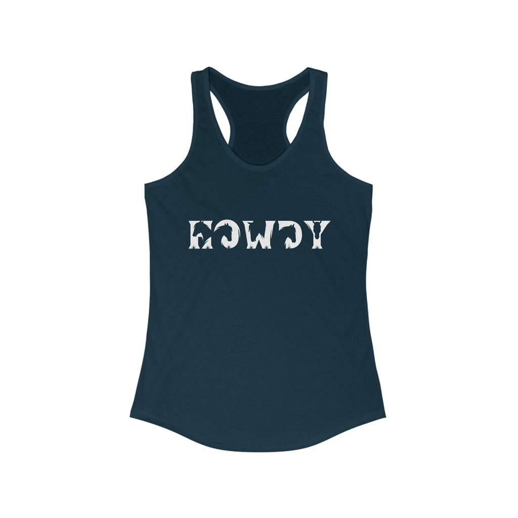 Howdy Racerback Tank Navy