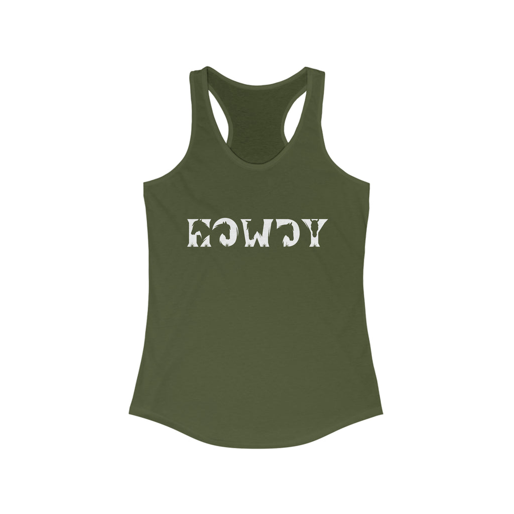 Howdy Racerback Tank tcc graphic tee Printify XS Solid Military Green 