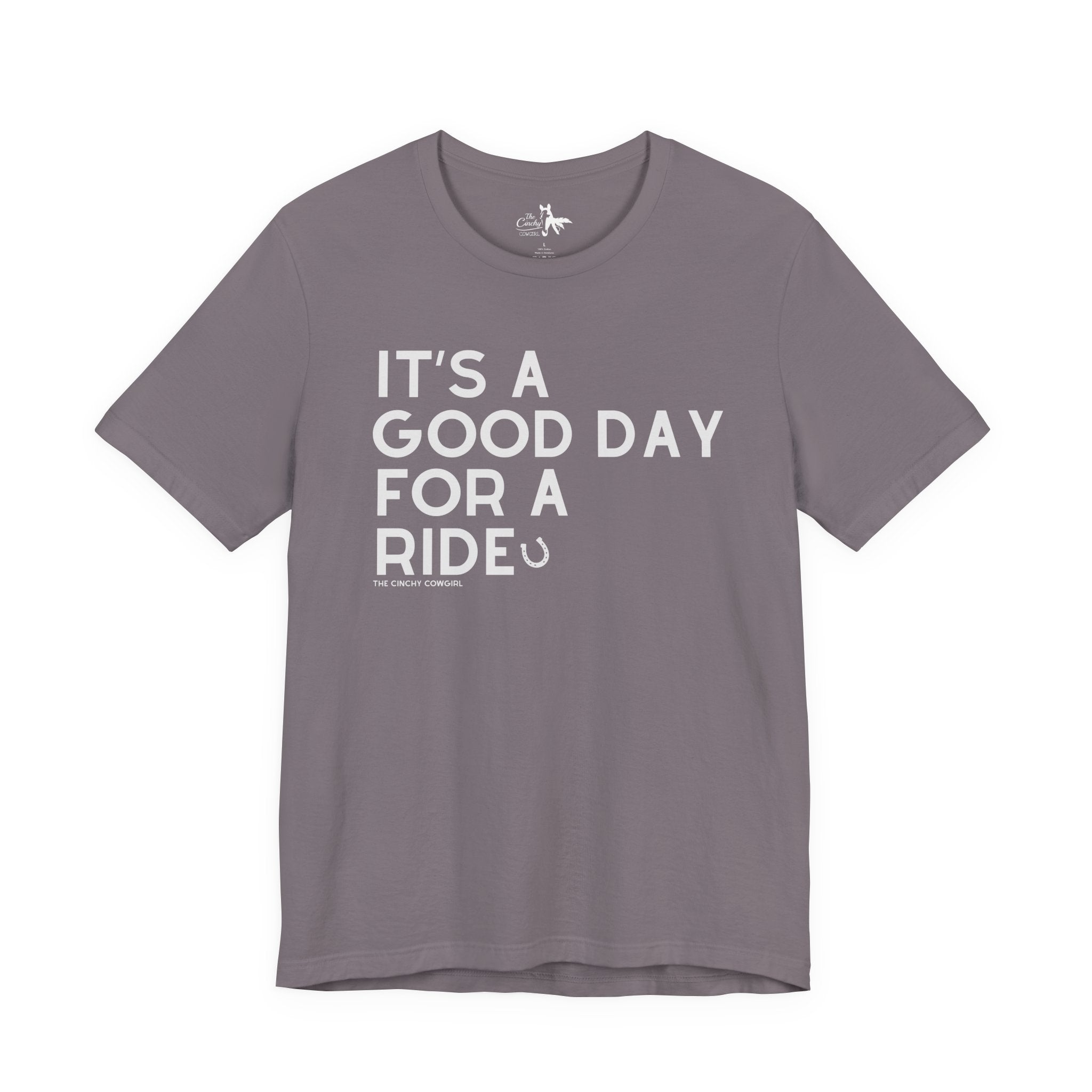 It's A Good Day For A Ride Short Sleeve Tee T-Shirt The Cinchy Cowgirl - Print Storm XS