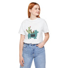 Turquoise Cactus Corgi Short Sleeve Graphic Tee [Multiple Colors] T-Shirt Printify