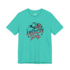 Patriotic American Girly Short Sleeve Tee Graphic Tee The Cinchy Cowgirl - Print Teal XS