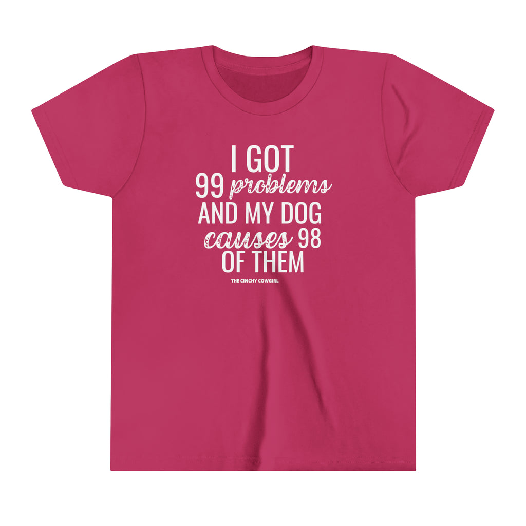 Dog Problem Youth Short Sleeve Tee Berry