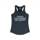 Coffee, Cuss Words And Horses Tank Top Tank Top The Cinchy Cowgirl - Print XS Solid Indigo