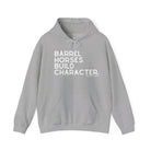 Barrel Horses Build Character Hoodie Graphic Hoodie The Cinchy Cowgirl - Print Sport Grey S