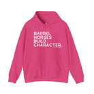 Barrel Horses Build Character Hoodie Graphic Hoodie The Cinchy Cowgirl - Print Heliconia S