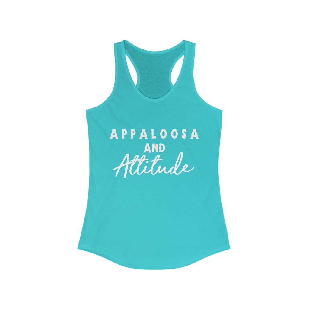 Appaloosa & Attitude Racerback Tank Horse Color Shirt Printify XS Solid Tahiti Blue 