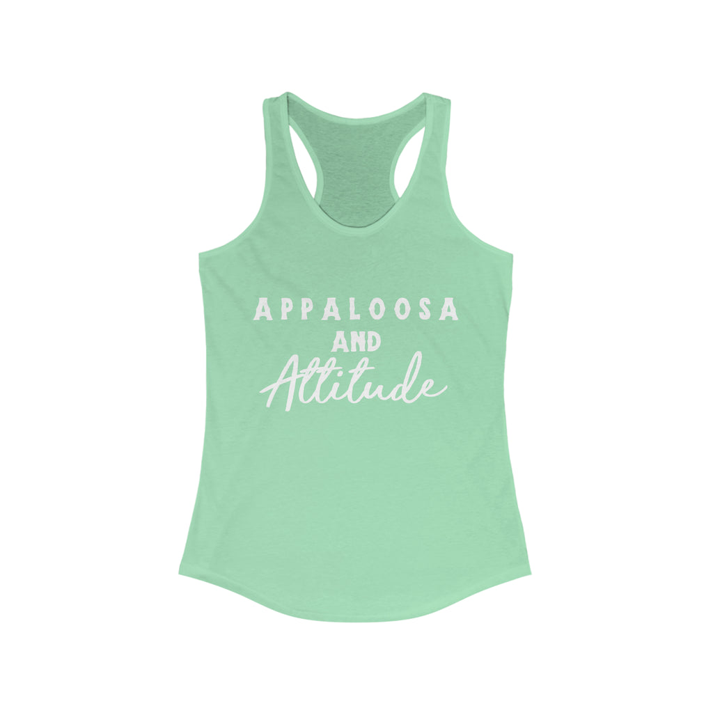 Appaloosa & Attitude Racerback Tank Horse Color Shirt Printify XS Solid Mint 