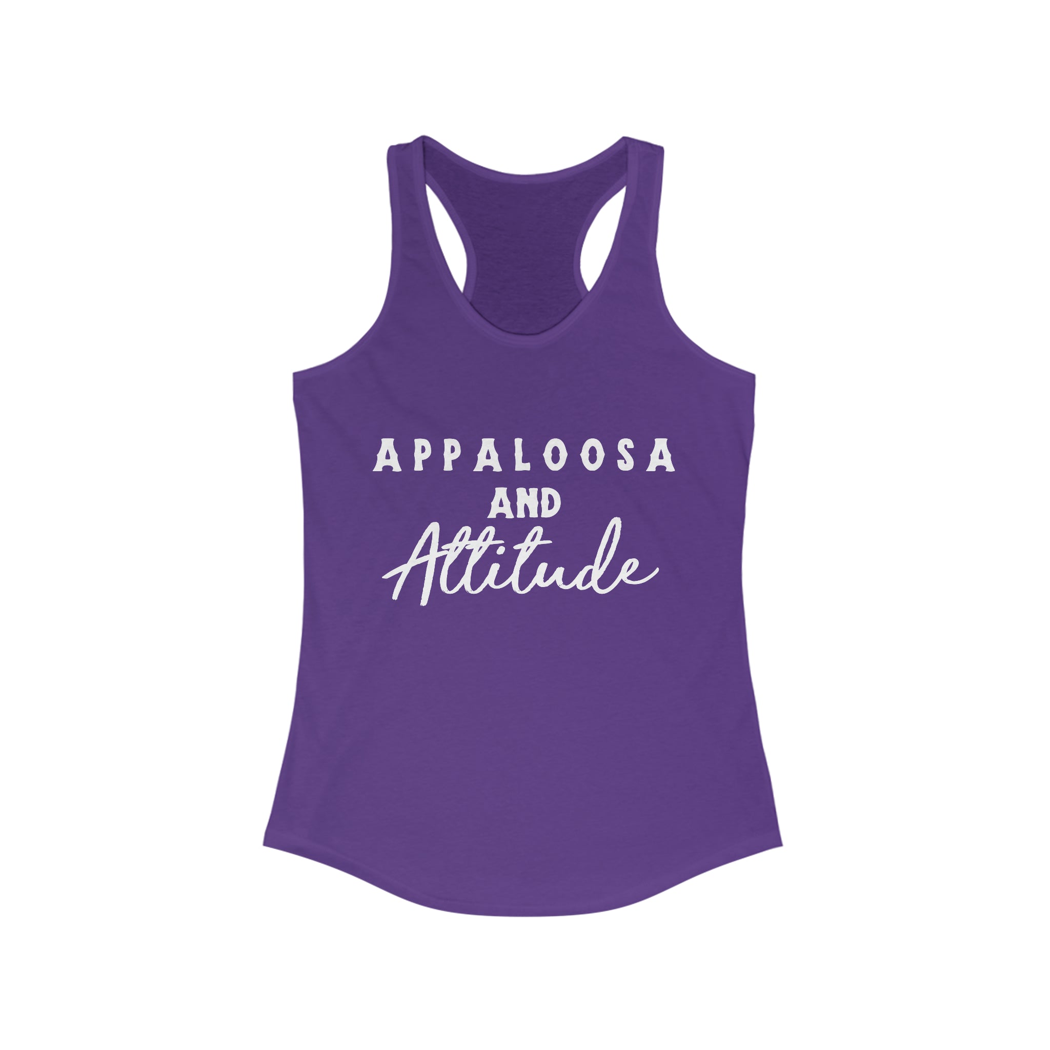 Appaloosa & Attitude Racerback Tank Horse Color Shirt Printify XS Solid Purple Rush 