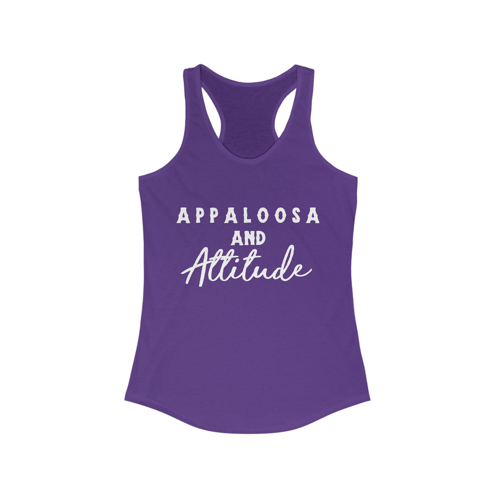 Appaloosa & Attitude Racerback Tank Horse Color Shirt Printify XS Solid Purple Rush 