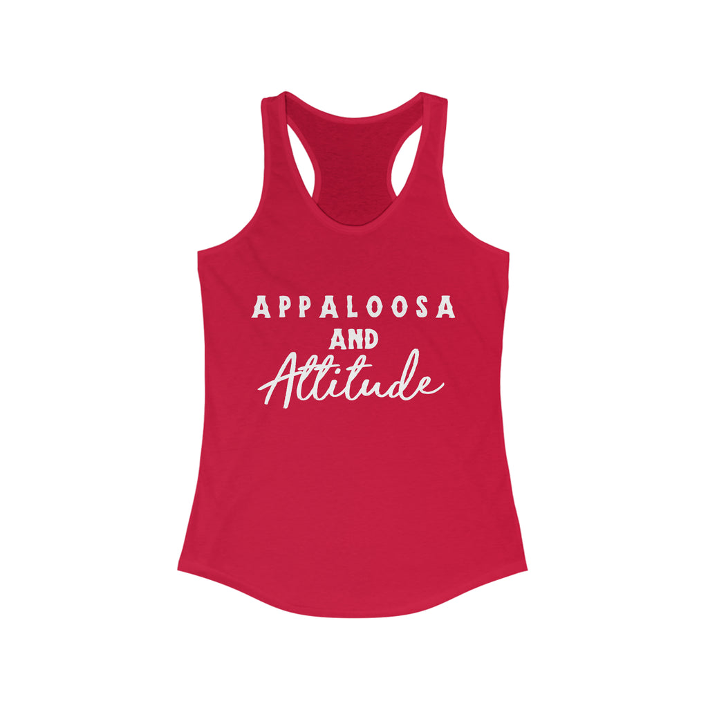 Appaloosa & Attitude Racerback Tank Horse Color Shirt Printify XS Solid Red 