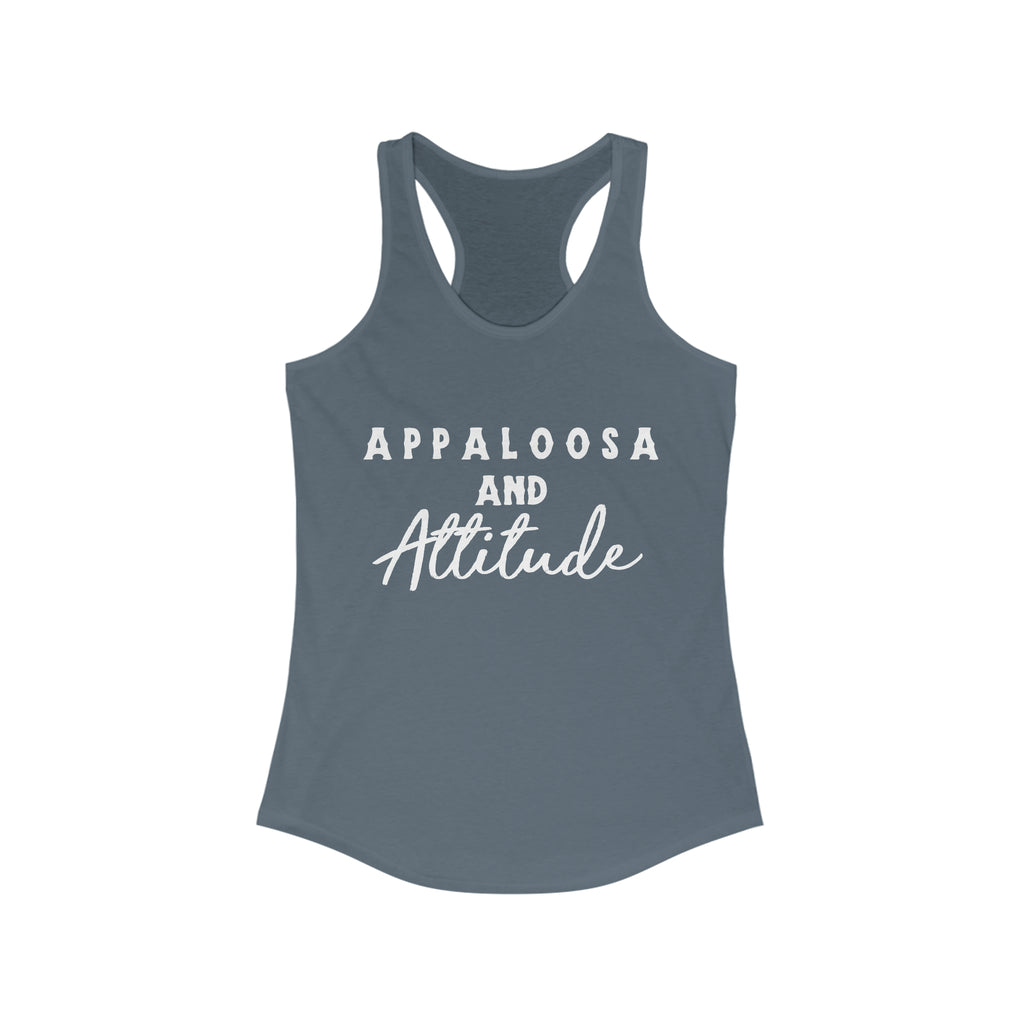 Appaloosa & Attitude Racerback Tank Horse Color Shirt Printify XS Solid Indigo 