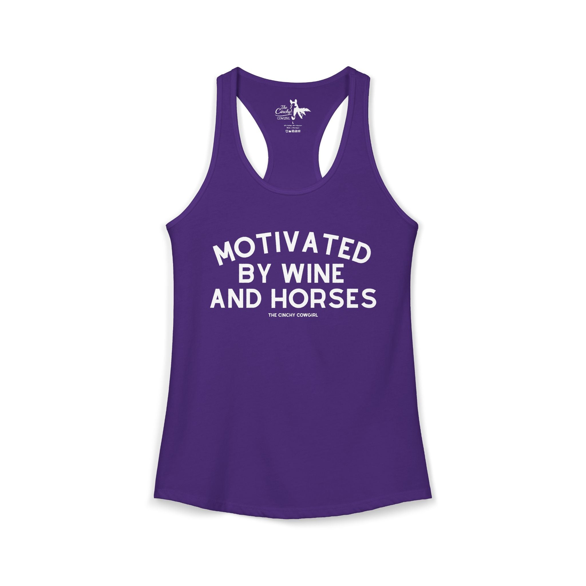 Motivated By Wine & Horses Tank Top Tank Top The Cinchy Cowgirl - Print XS Solid Purple Rush
