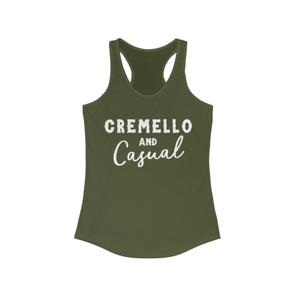 Cremello & Casual Racerback Tank Horse Color Shirts Printify XS Solid Military Green 