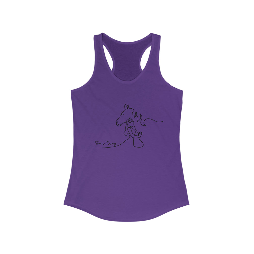 She is Strong Racerback Tank tcc graphic tee Printify XS Solid Purple Rush 