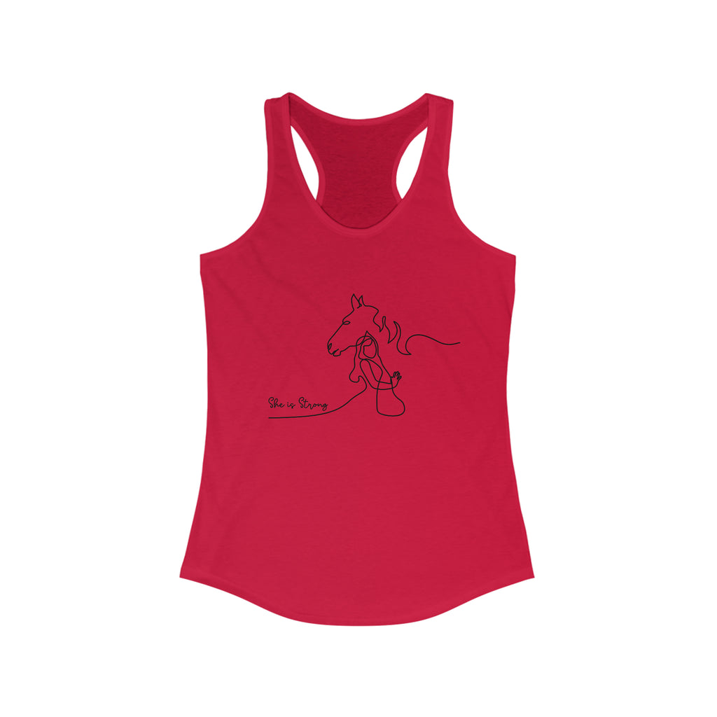She is Strong Racerback Tank tcc graphic tee Printify XS Solid Red 