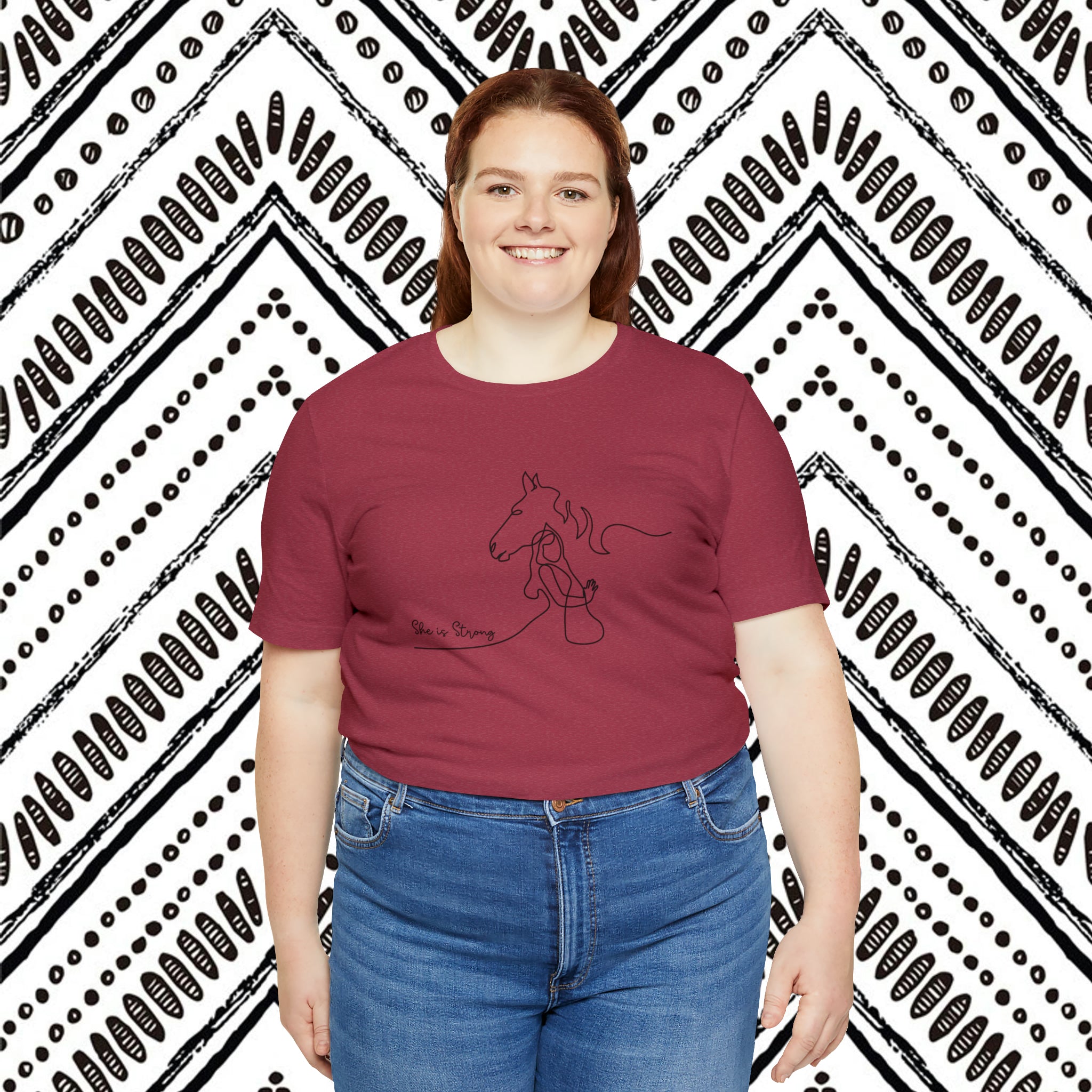 She is Strong Short Sleeve Tee tcc graphic tee Printify   