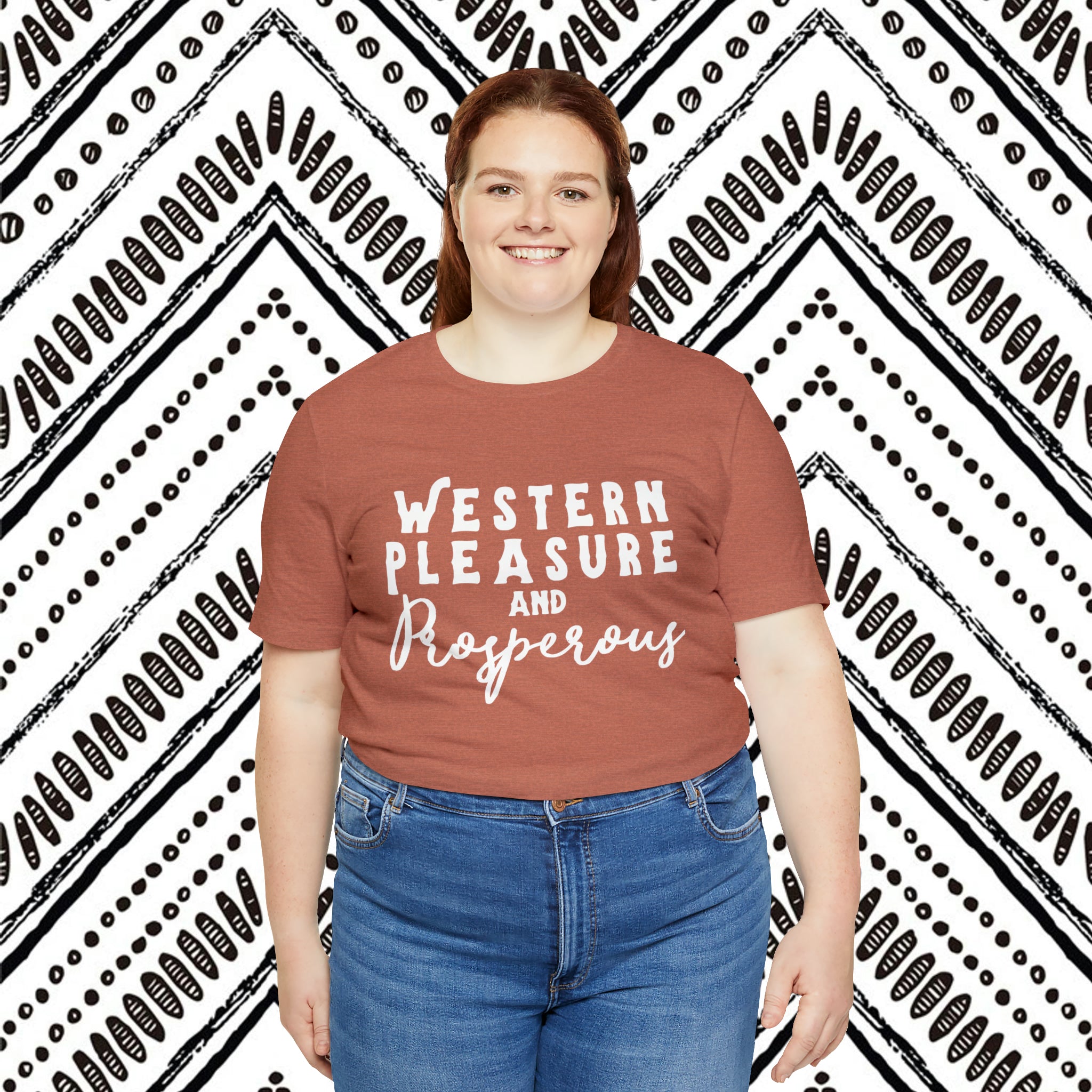 Western Pleasure & Prosperous Short Sleeve Tee Horse Riding Discipline Tee Printify   