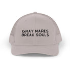 Gray Mares Break Souls Trucker Hat Embroidered TCC Hat The Cinchy Cowgirl - Print Silver