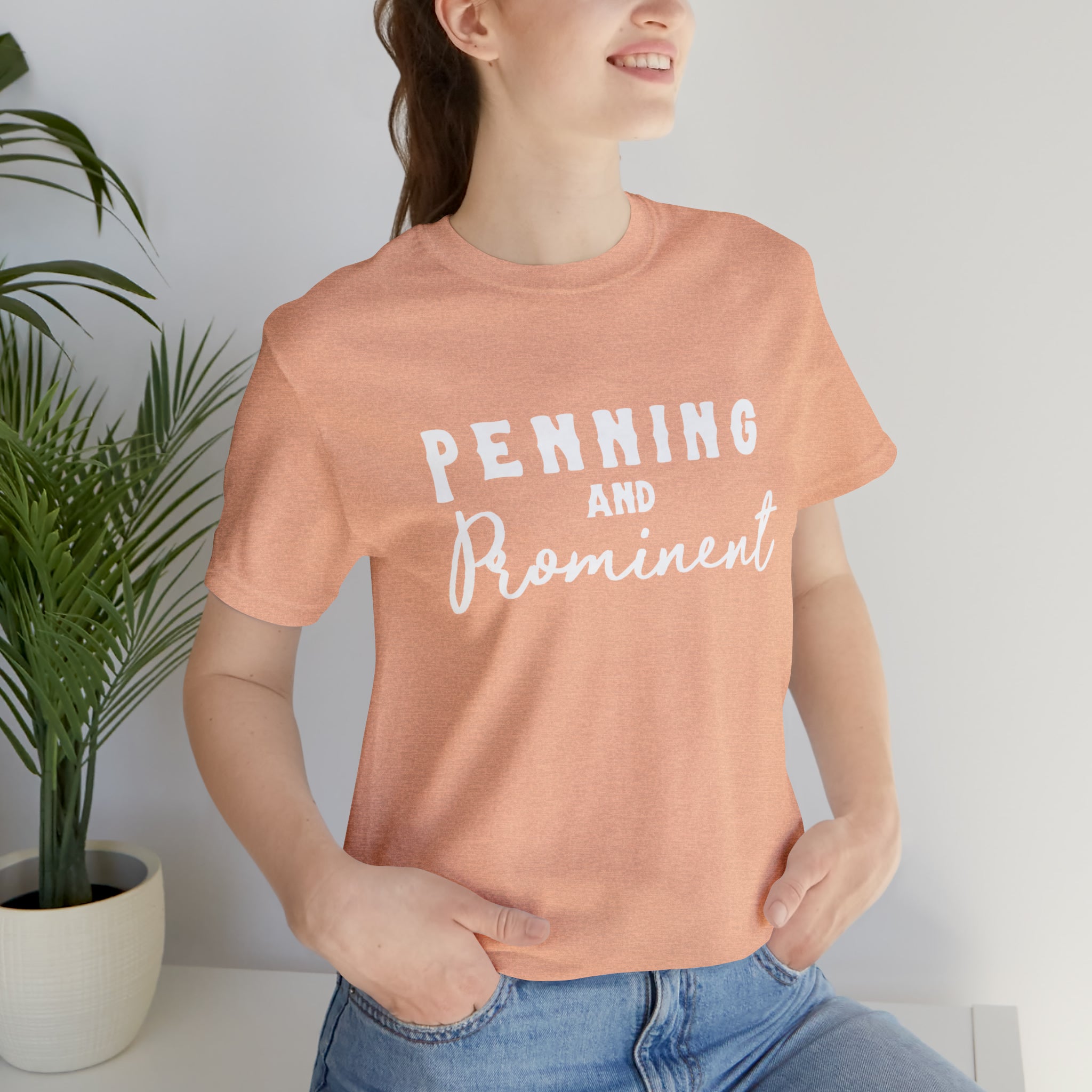 Penning & Prominent Short Sleeve Tee Horse Riding Discipline Tee Printify Heather Peach XS 