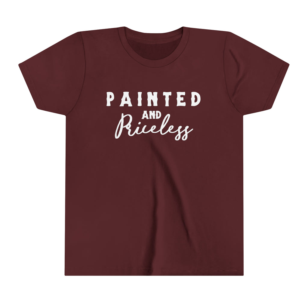 Painted & Priceless Youth Tee Maroon