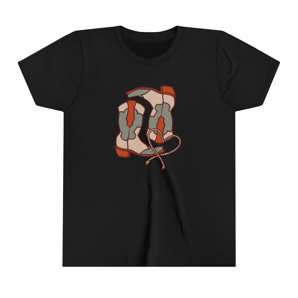 Pair A' Boots Youth Short Sleeve Tee Black