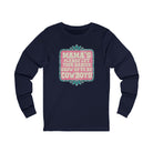 Mama's Please Let Your Babies Grow Up To Be Cowboys Long Sleeve Tee Long-sleeve The Cinchy Cowgirl - Print S Navy