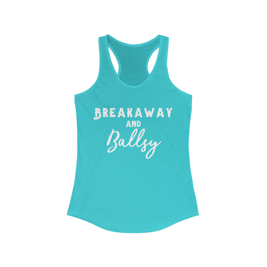 Breakaway & Ballsy Racerback Tank Horse Riding Discipline Tee Printify XS Solid Tahiti Blue 