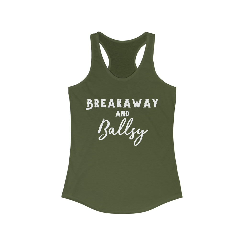 Breakaway & Ballsy Racerback Tank Horse Riding Discipline Tee Printify XS Solid Military Green 