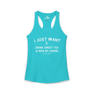 I Just Want to Drink Sweet Tea And Ride My Horse Tank Top Tank Top The Cinchy Cowgirl - Print XS Solid Tahiti Blue