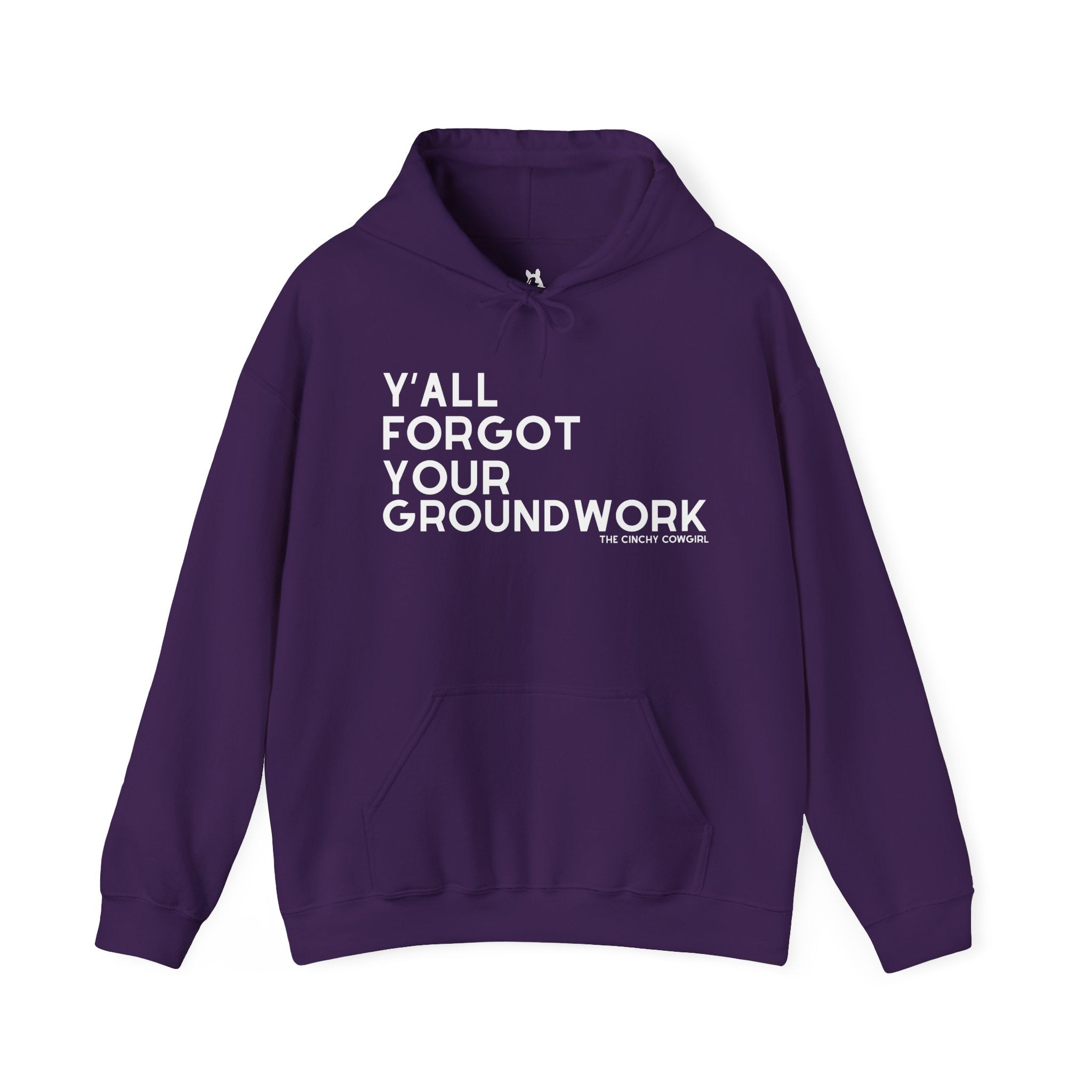 Y'all Forgot Your Groundwork Hoodie Graphic Hoodie The Cinchy Cowgirl - Print Purple S