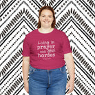 Living on Prayer & Horses Short Sleeve Tee tcc graphic tee Printify   